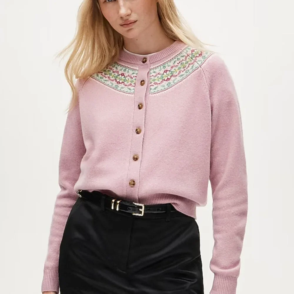 J Crew Classic Fair Isle cardigan in vintage lambs wool Sz L $159 - Picture 11 of 11